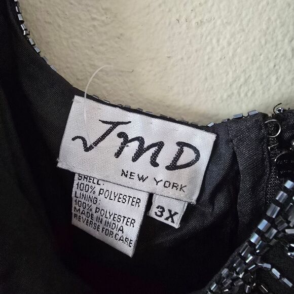 JMD New York Vintage Womens Embellished Formal Black Dress 2 Piece Size 3X Glam - Picture 13 of 16
